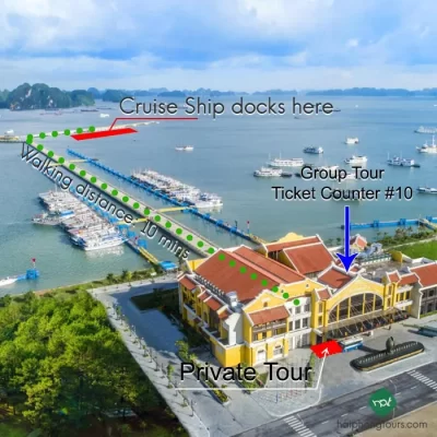 Essembly point for cruise ship to halong bay day tour