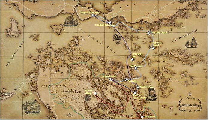 Halong bay route map